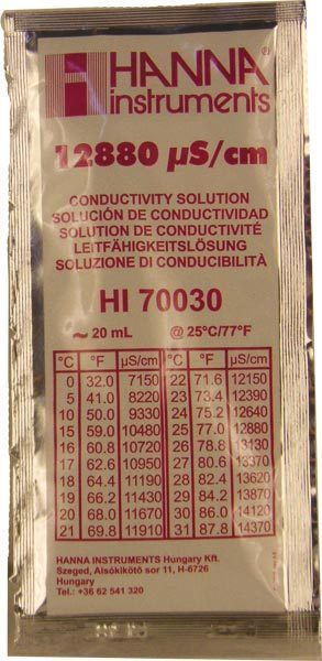 Eichflüssigkeit EC 12880µS 20ml Beutel